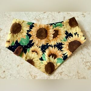 Sunflower Print Cat or Dog Bandana- Reversible!